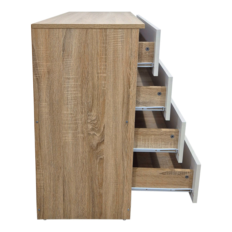 Comoda cu sertare Athos, Lemn, 80x40x79 cm - Sonoma-Alb