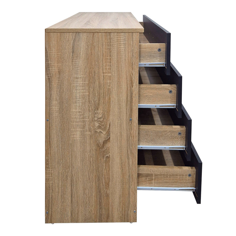 Comoda cu sertare Athos, Lemn, 80x40x79 cm - Sonoma-Antracit