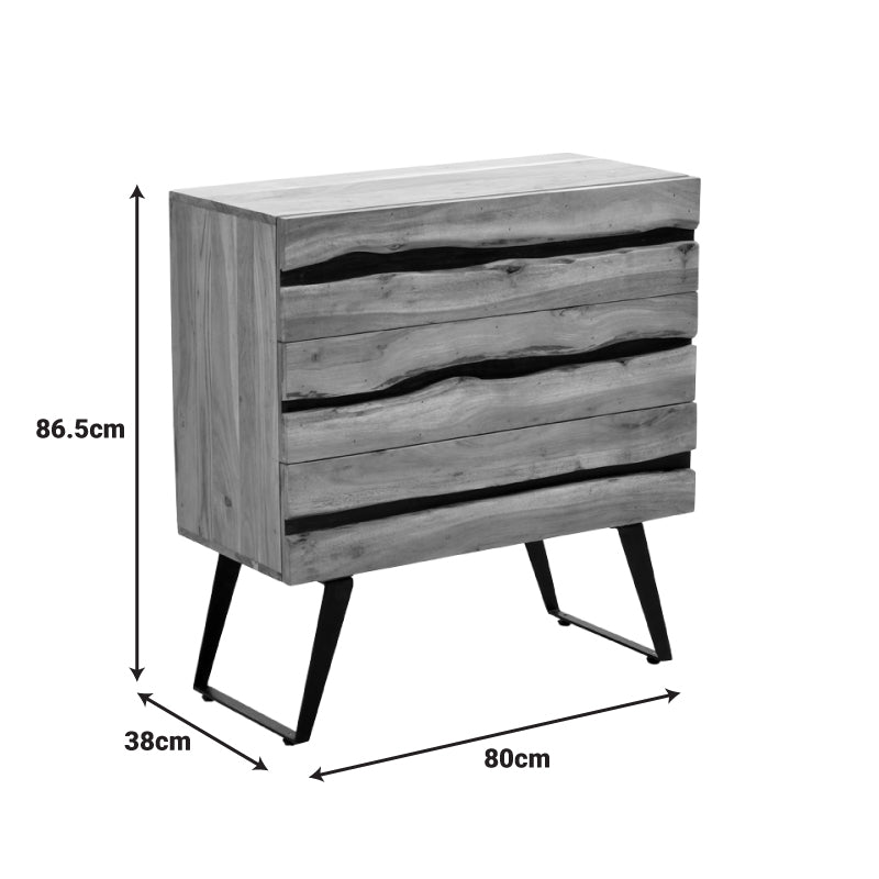 Comoda cu spatiu de depozitare Imena, lemn masiv de acacia, nuanta Naturala, 80x38x87 cm, foto produs 9