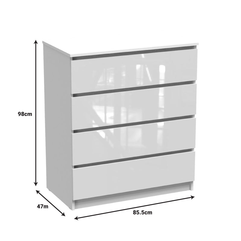 Comoda Dicama mdf, Alb, 86x47x98 cm