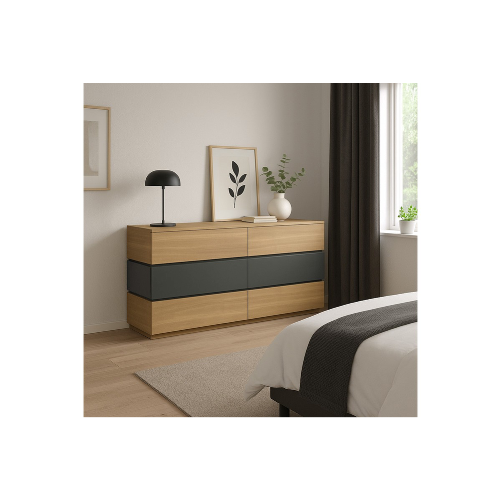 Comoda Sonlen, MDF si melamina, 120x40x72 cm - Comoda Sonlen, MDF si melamina, 120x40x72 cm - 072-000102