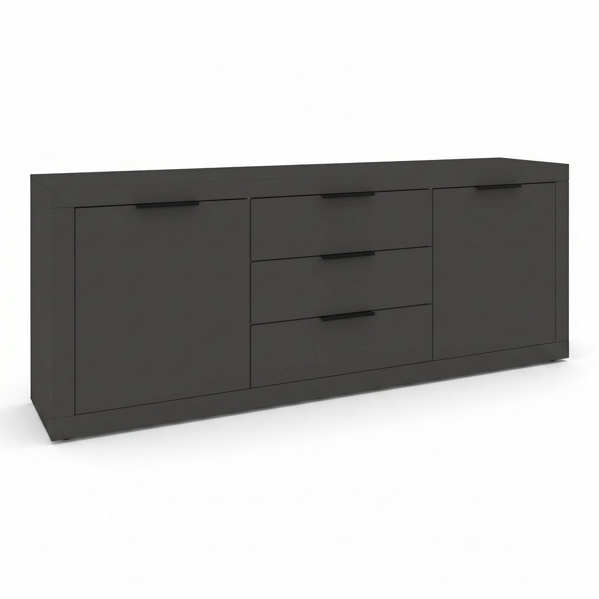 Bufet cu funcție de depozitare Doha, Antracit - Nuc, 210x45x80 cm - Bufet cu funcție de depozitare Doha, Antracit - Nuc, 210x45x80 cm