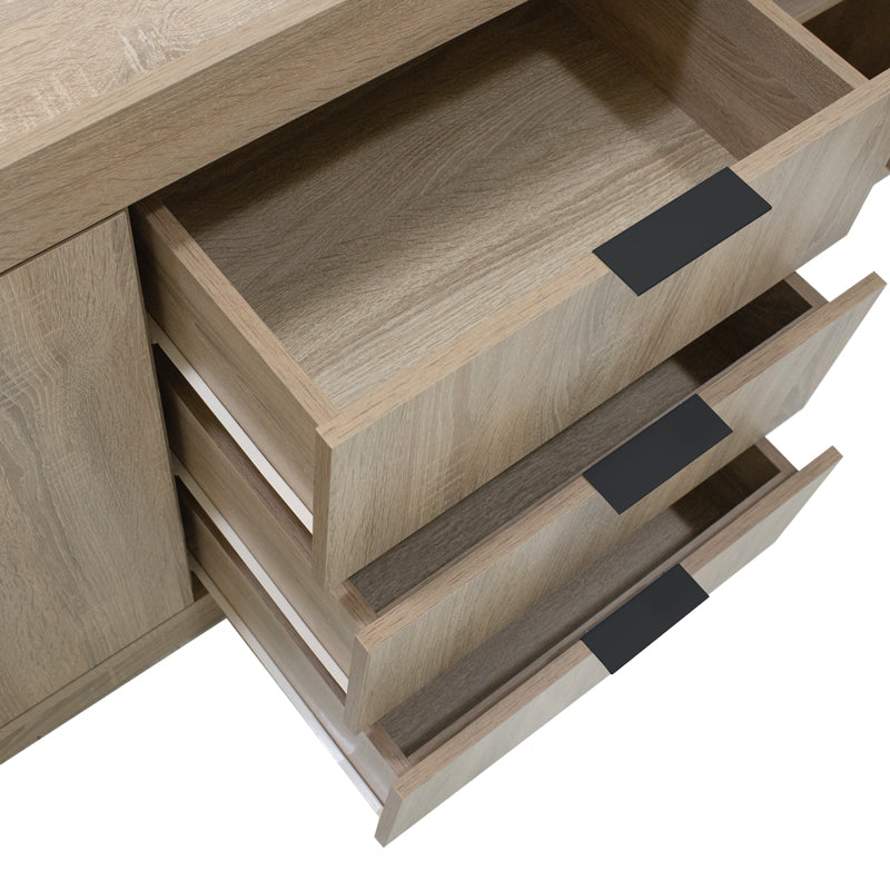 Comoda Doha, Lemn, 180x45x80 cm - Stejar