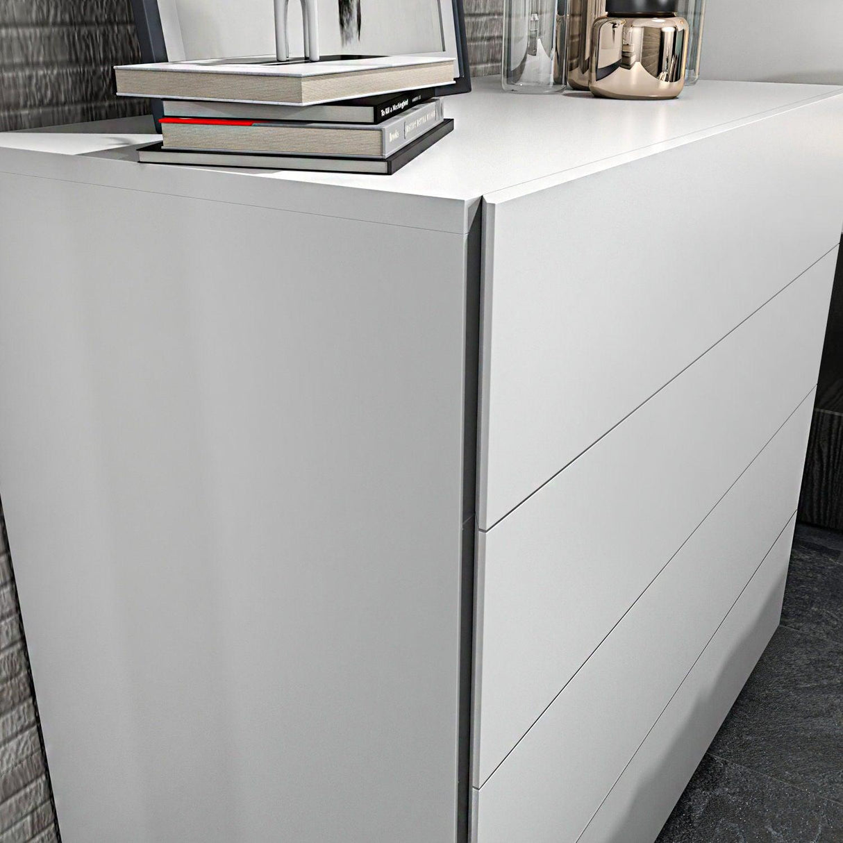 Comoda Evate, Alb, 90x82x45 cm