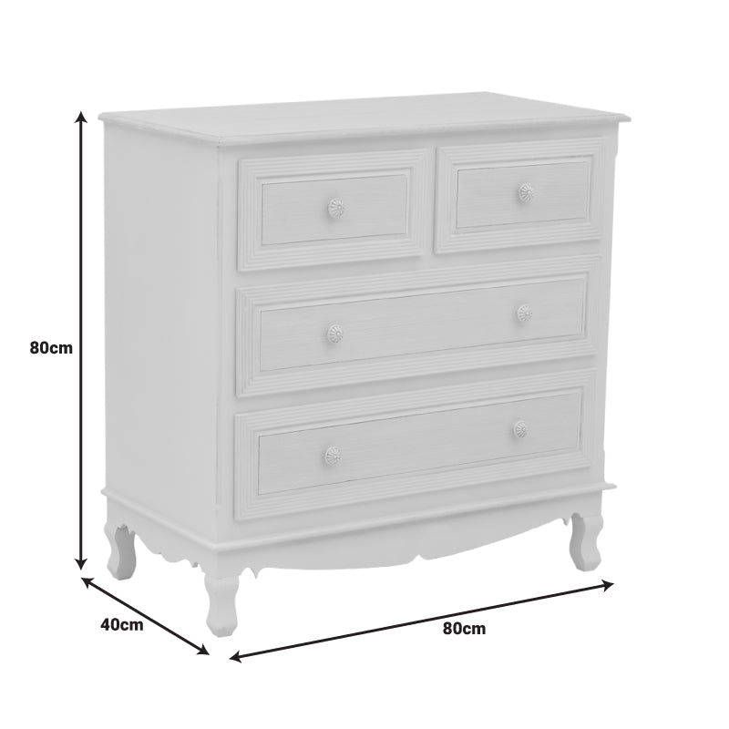 Comoda Joliene, Alb, 80x40x80 cm