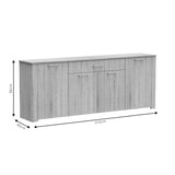 Comoda Kinley, sonoma - negru, 210x40x82 cm - Negru