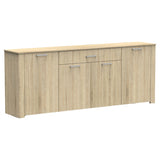 Comoda Kinley, sonoma - negru, 210x40x82 cm - Comoda Kinley, sonoma - negru, 210x40x82 cm