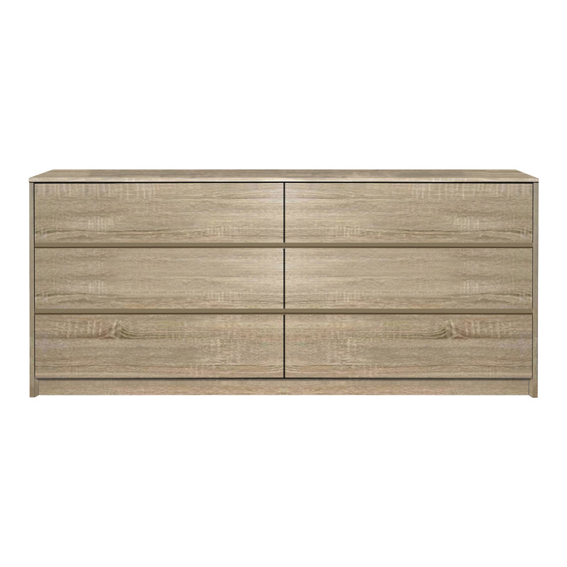 Comoda Kuanger cu sertare, Alb - Stejar, 120x40x70 cm - Comoda Kuanger cu sertare, Alb - Stejar, 120x40x70 cm