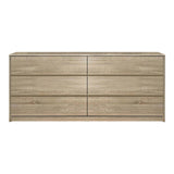 Comoda Kuanger cu sertare, Alb - Stejar, 120x40x70 cm - Comoda Kuanger cu sertare, Alb - Stejar, 120x40x70 cm