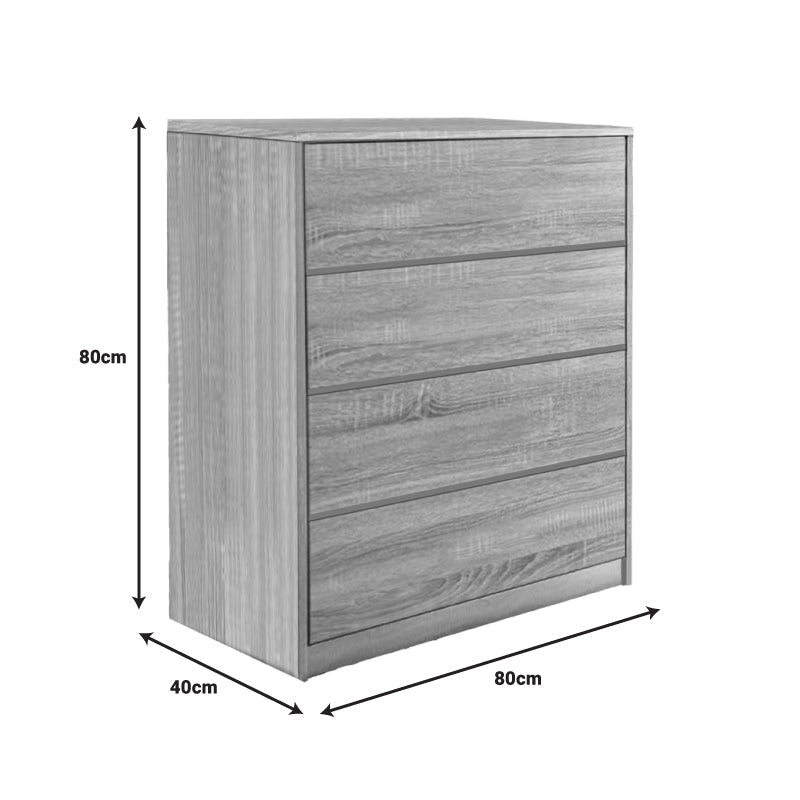 Comoda Kuanger, MDF, 80x40x80 cm - Stejar