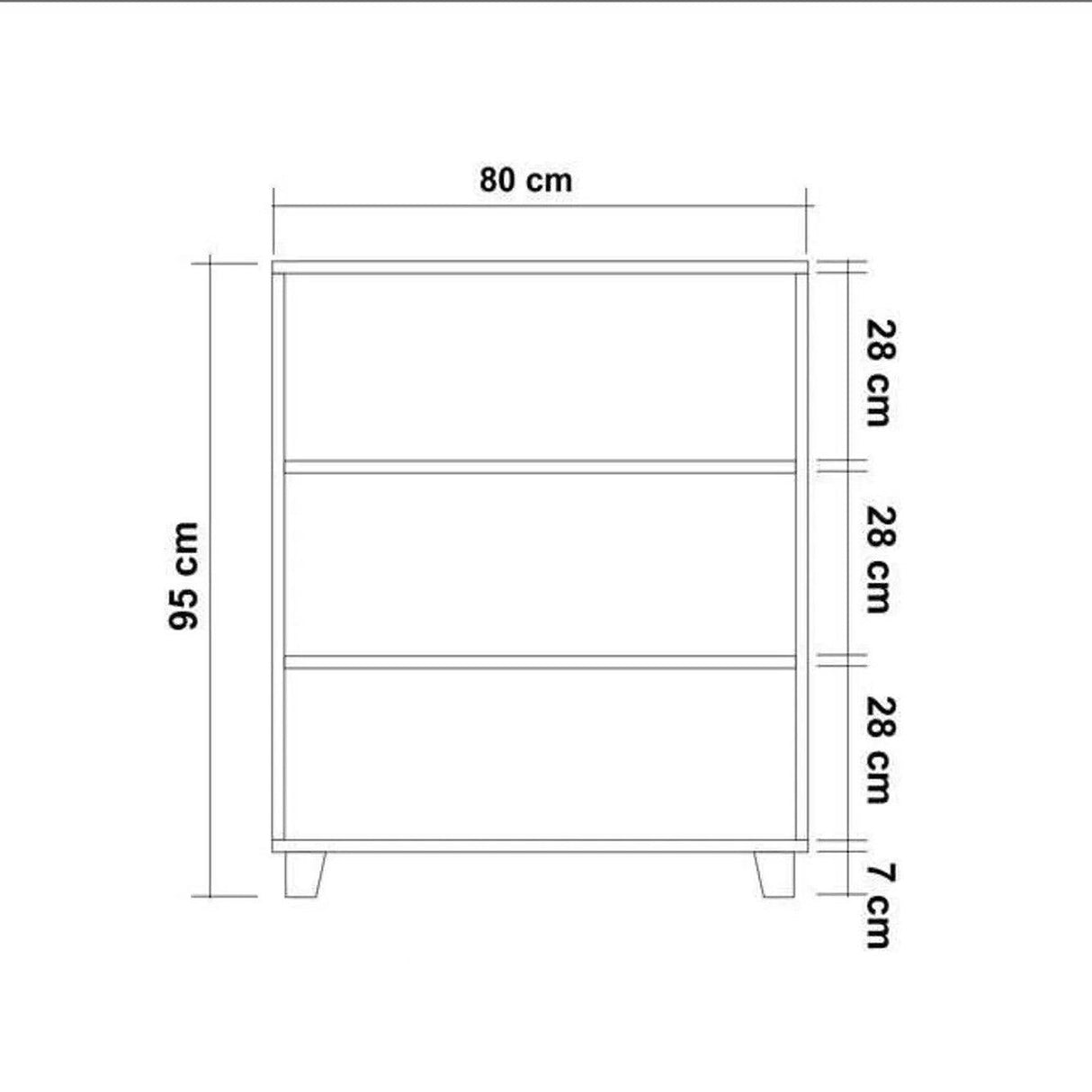 Comoda Leva Gravis Colorblock Dresser, Stejar, 43x95x80 cm - Stejar