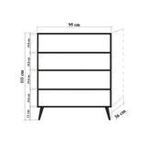 Comoda Multilux-732, Stejar Sonoma, 36x111x95 cm