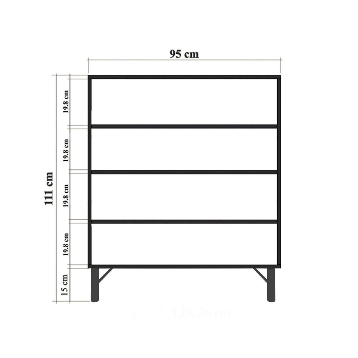 Comoda Multilux, 95x111x36 cm - Maro