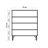 Comoda Multilux, 95x111x36 cm - Maro
