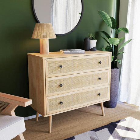 Comoda Oslo cu 3 sertare, Sonoma, 90x39x79 cm