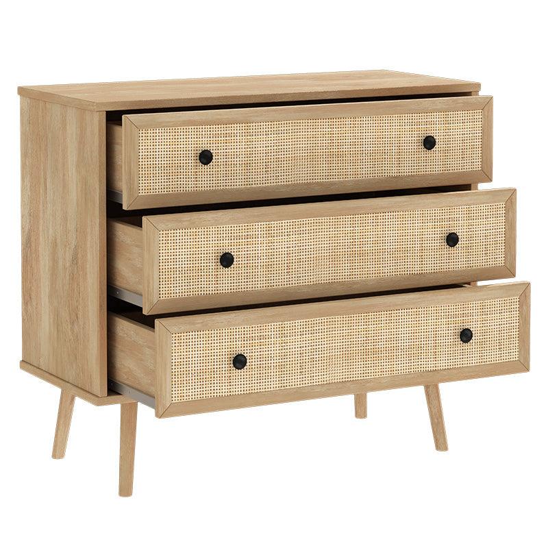 Comoda Oslo cu 3 sertare, Sonoma, 90x39x79 cm