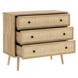 Comoda Oslo cu 3 sertare, Sonoma, 90x39x79 cm