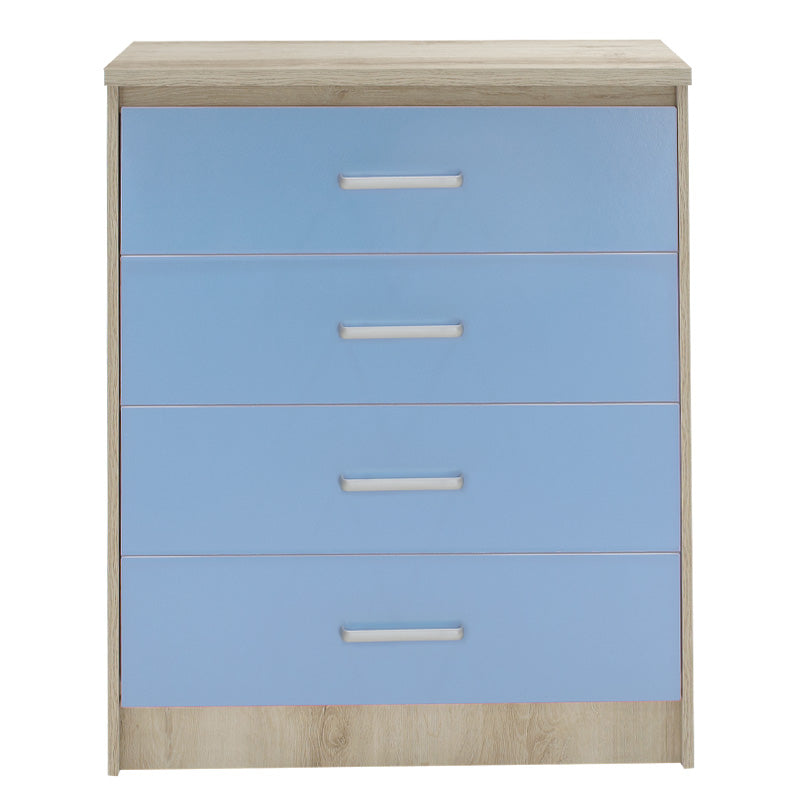 Comoda pentru copii cu 4 sertare Sertar Looney, castillo-albastru, 80x40x95 cm