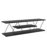 Comoda Tv Alparslan cu Raft, Alb - Gri, 120x33x33 cm - Gri