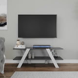 Comoda Tv April, Gri - Alb - Antracit - Nuc (diverse dimensiuni) - Antracit alb