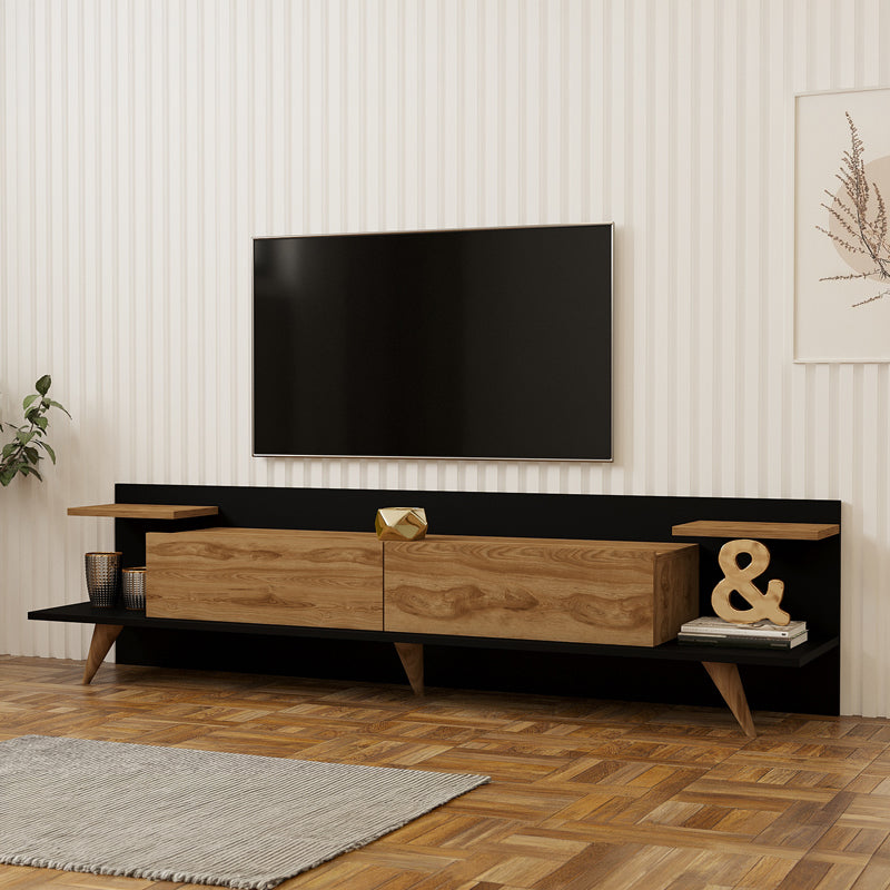 Comoda TV Astry, Antracit-Nuc - Antracit-Stejar, 180x37x45 cm - Comoda TV Astry, Antracit-Nuc - Antracit-Stejar, 180x37x45 cm - 120-000672