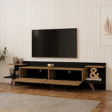 Comoda TV Astry, Antracit-Nuc - Antracit-Stejar, 180x37x45 cm - Antracit-Stejar