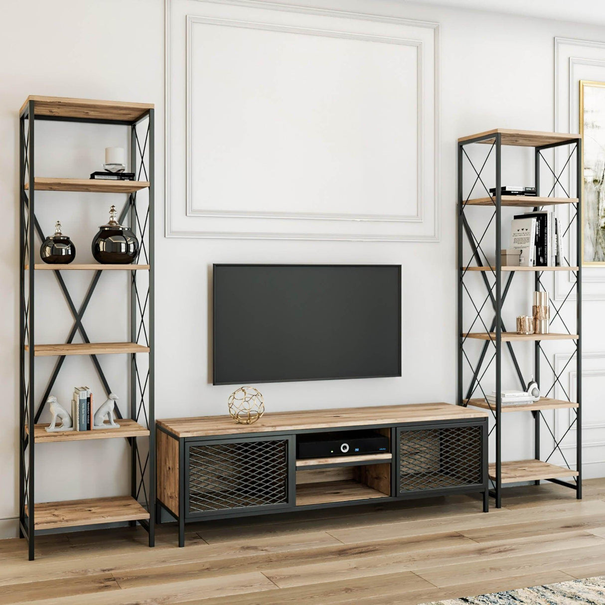Comoda TV Bloon, Stejar, 150x40x47 cm