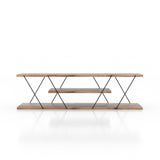 Comoda TV Canaz Negru-Walnut, Stejar - Galben, 120x33x33 cm - Negru