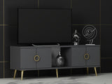 Comoda TV Cey - Anthracite, Gri, 45x30x120 cm