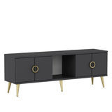 Comoda TV Cey - Anthracite, Gri, 45x30x120 cm