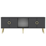 Comoda TV Cey - Anthracite, Gri, 45x30x120 cm