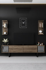 Comoda Tv Chrome Line Tv Stand Stylish, Gri, 180x30x18 cm - Maro