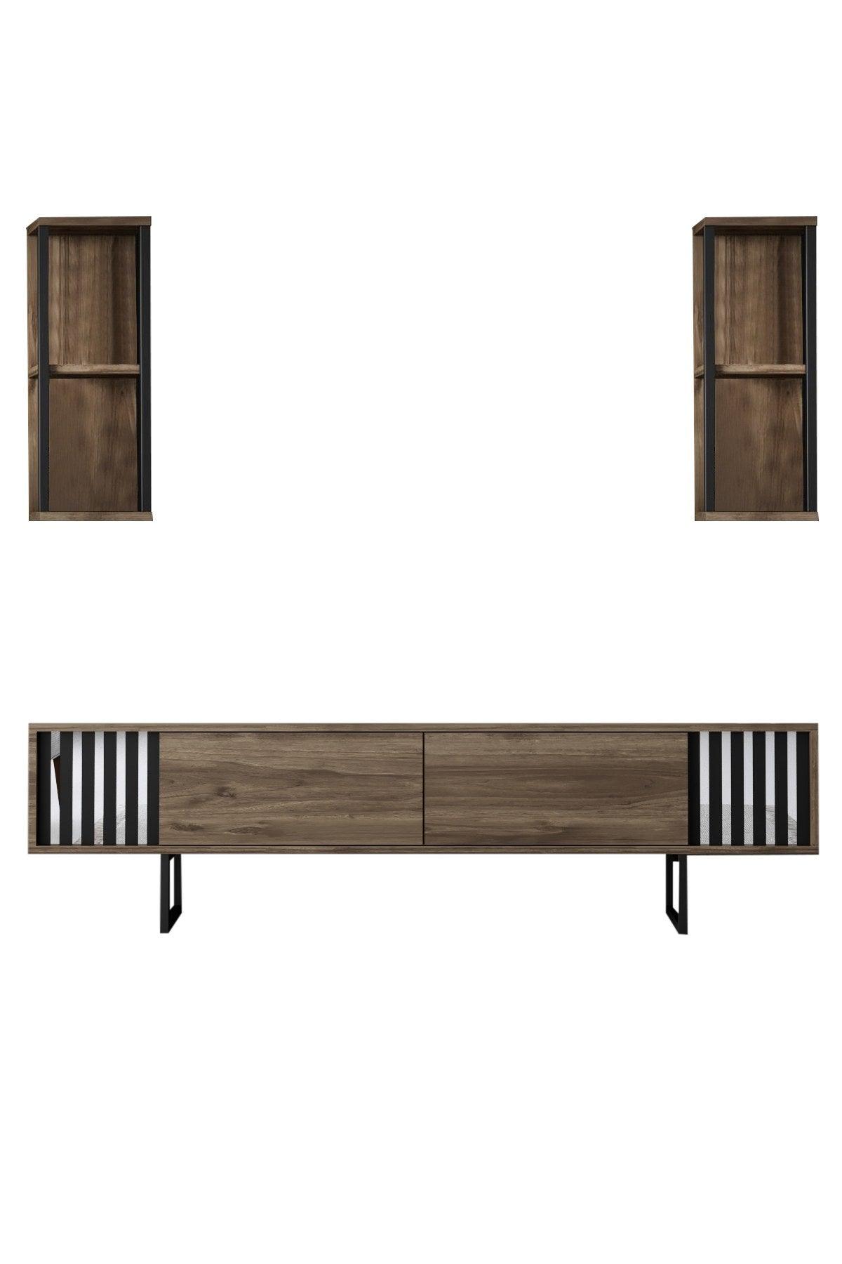 Comoda Tv Chrome Line Tv Stand Stylish, Gri, 180x30x18 cm - Maro
