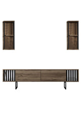 Comoda Tv Chrome Line Tv Stand Stylish, Gri, 180x30x18 cm - Maro