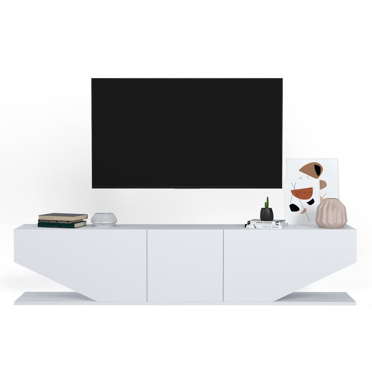 Comoda TV Cinera, Alb, 180x40x30 cm