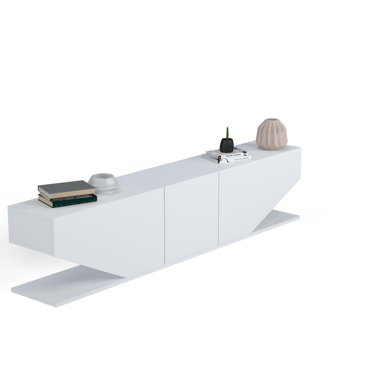 Comoda TV Cinera, Alb, 180x40x30 cm