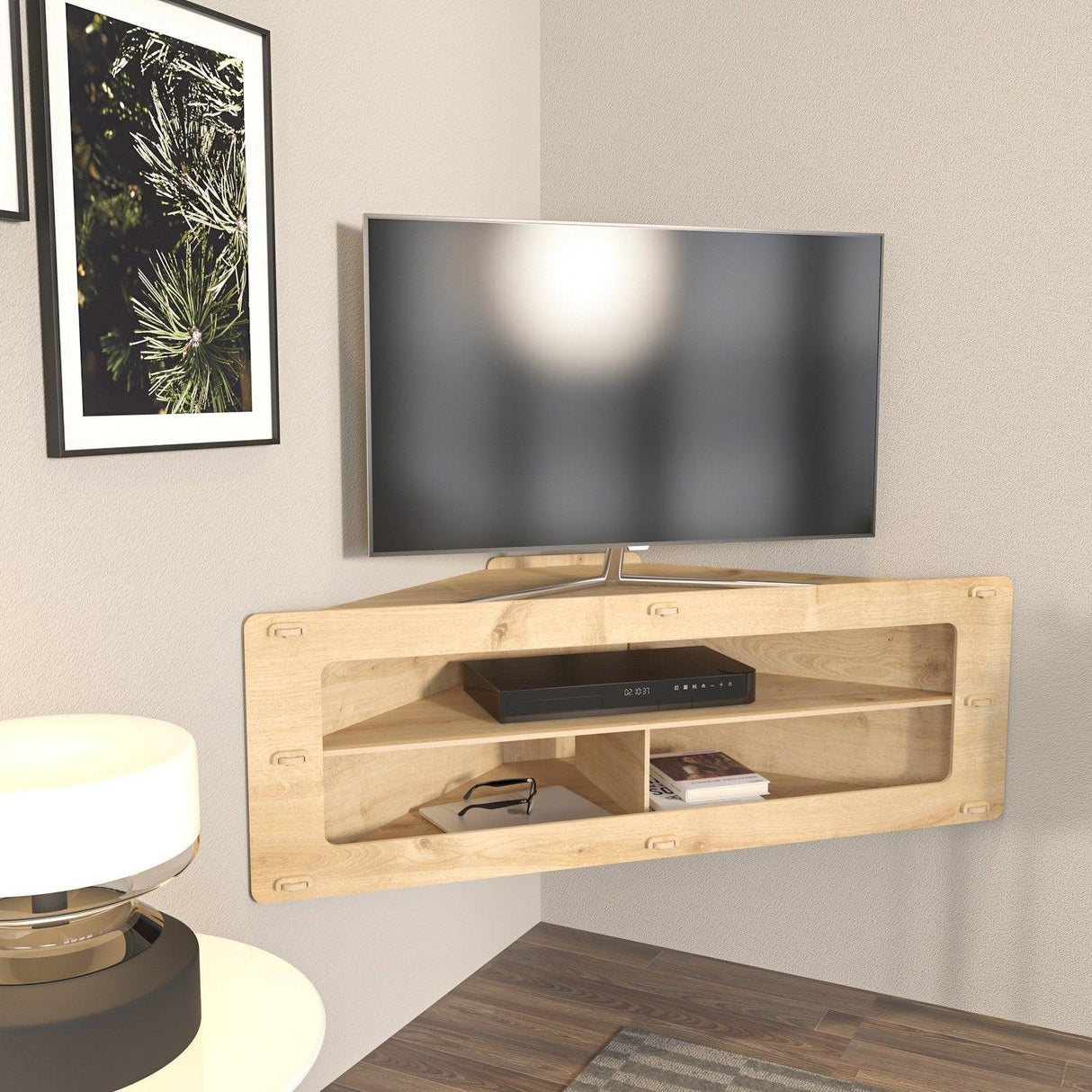 Comoda Tv Colt Lala, Stejar, 120x40x45 cm