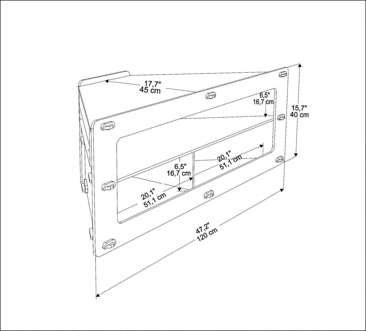 Comoda Tv Colt Lala, Stejar, 120x40x45 cm