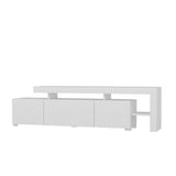 Comoda TV cu Led Beliz, Alb - Antracit - Nuc, 192x53x37 cm - Alb