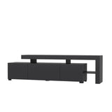 Comoda TV cu Led Beliz, Alb - Antracit - Nuc, 192x53x37 cm - Antracit