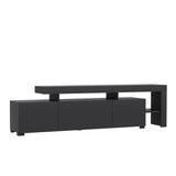 Comoda TV cu Led Beliz, Alb - Antracit - Nuc, 192x53x37 cm - Antracit