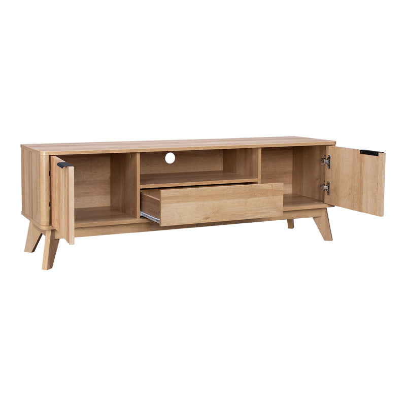 Comoda TV cu spatiu de depozitare Hamea, Natural, 145x39x49 cm