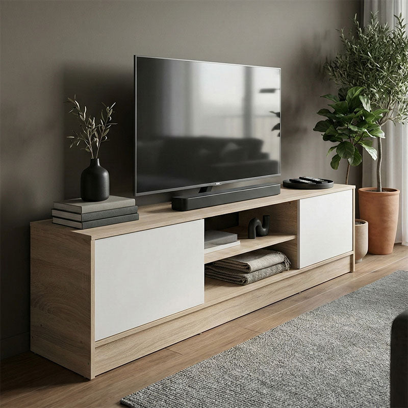 Comoda TV Sasa, Pal melaminat, 150x35x42 cm - Comoda TV Sasa, Pal melaminat, 150x35x42 cm - 383-000120