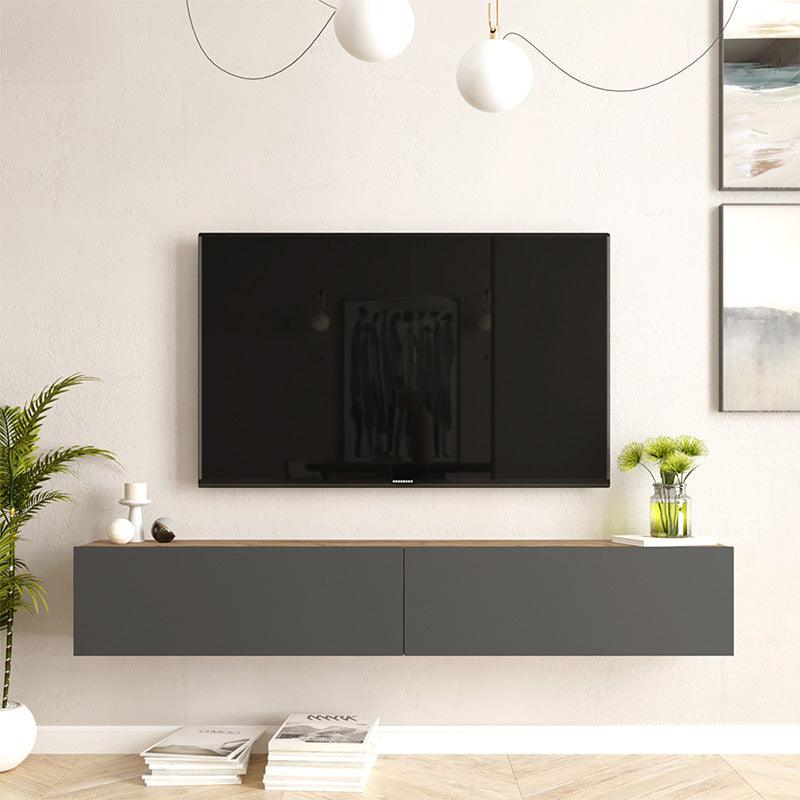 Comoda TV de perete Dello, 180x32x30 cm - Antracit-Sonoma
