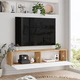 Comoda TV de perete Serit, Alb - sonoma, 140x31x29 cm