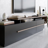 Comoda Tv Deniz, Negru, 180x46x39 cm