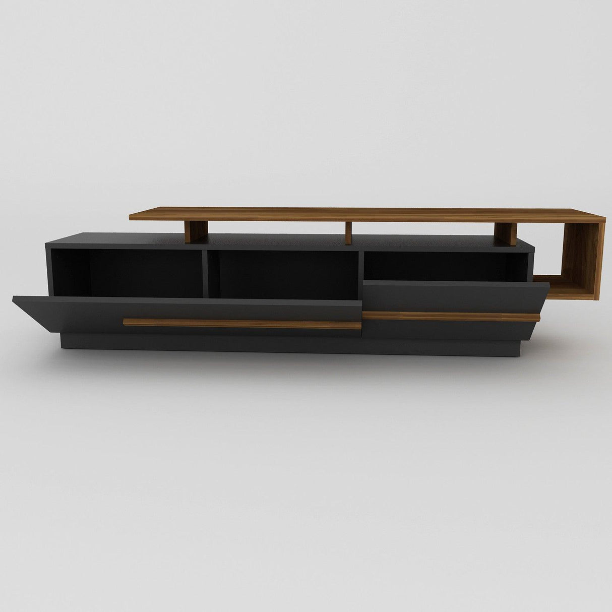 Comoda Tv Deniz, Negru, 180x46x39 cm