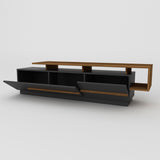 Comoda Tv Deniz, Negru, 180x46x39 cm