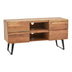 Comoda TV Dervie lemn masiv de acacia, Natural, 130x43x66 cm