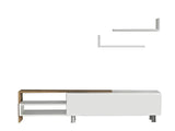 Comoda Tv Dizayn - White, Walnut, Alb, 180x41x31 cm